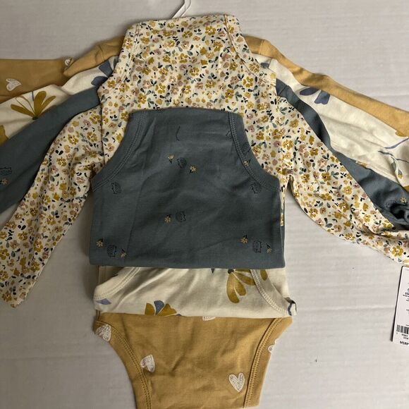 Carter’s Sz 12 Mo Baby 4-Pack Long-Sleeve One Piece Bodysuits Brand New - Picture 8 of 11